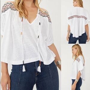 Free People Embroidered Top